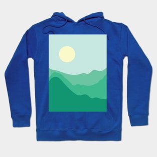 Pastel green hills art Hoodie